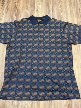 Bobby Jones Mens M Polo Shirt Made In Italy 100% Cotton Abstract Golf Luxury